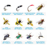 YAZHIDA new 90pcs wet dry fly fishing set nymph streamer poper flies tying kit material lure fishing box tackle for carp trout Mister Fisher