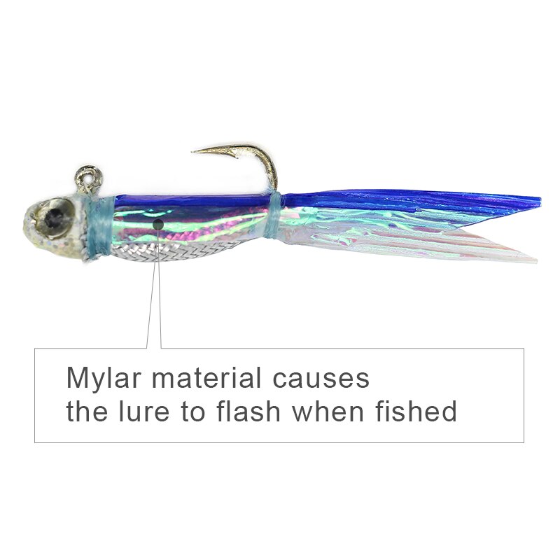 YZD Silverside Minnow Feather Jig Fishing Lure 12pcs for Panfish Crappie Sunfish Bluegill Perch Walleye Nipper Mini Micro Jig Mister Fisher