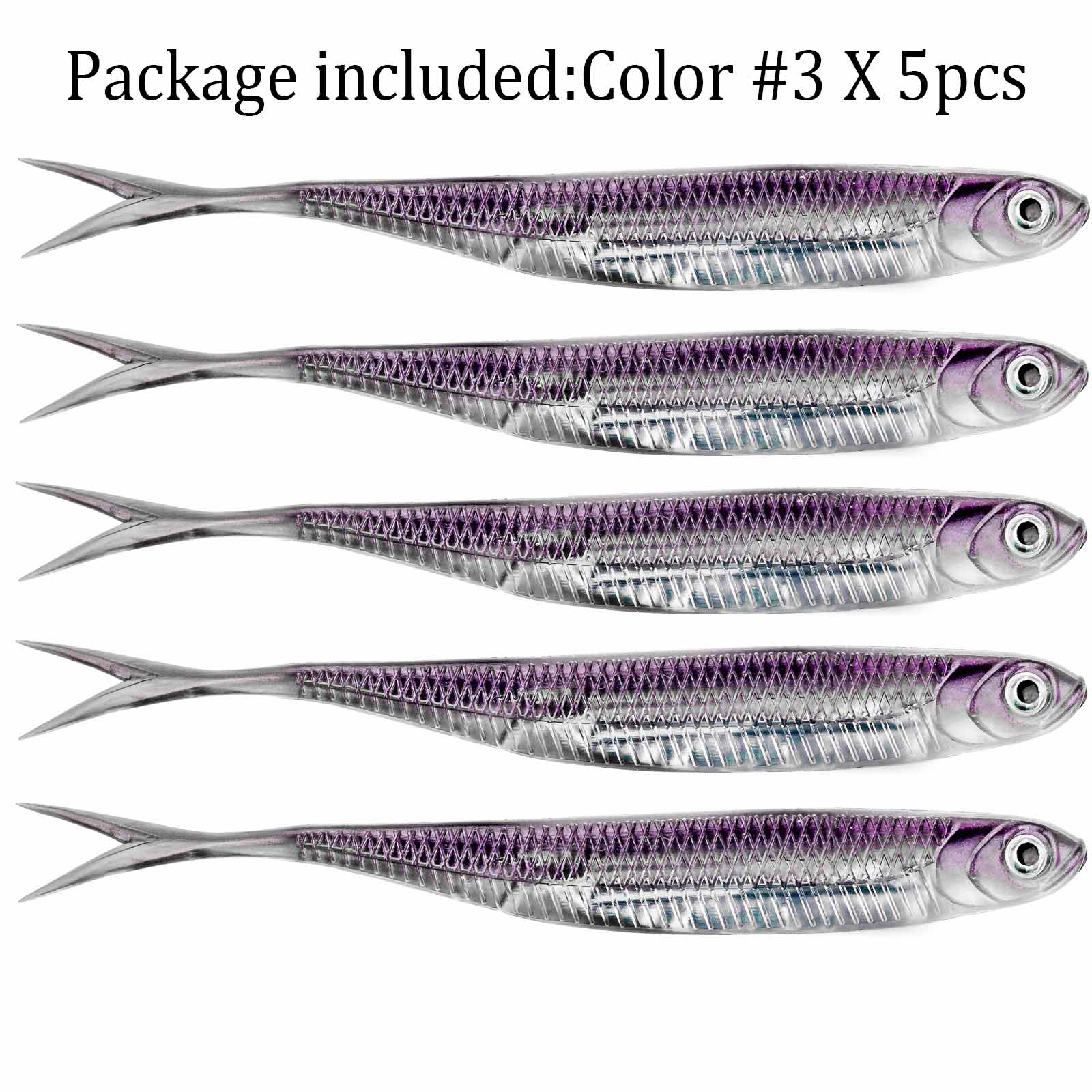 Leurres souples multicolores - 5 pièces - 10 cm Mister Fisher