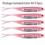 Leurres souples multicolores - 5 pièces - 10 cm - Vignette | Mister Fisher
