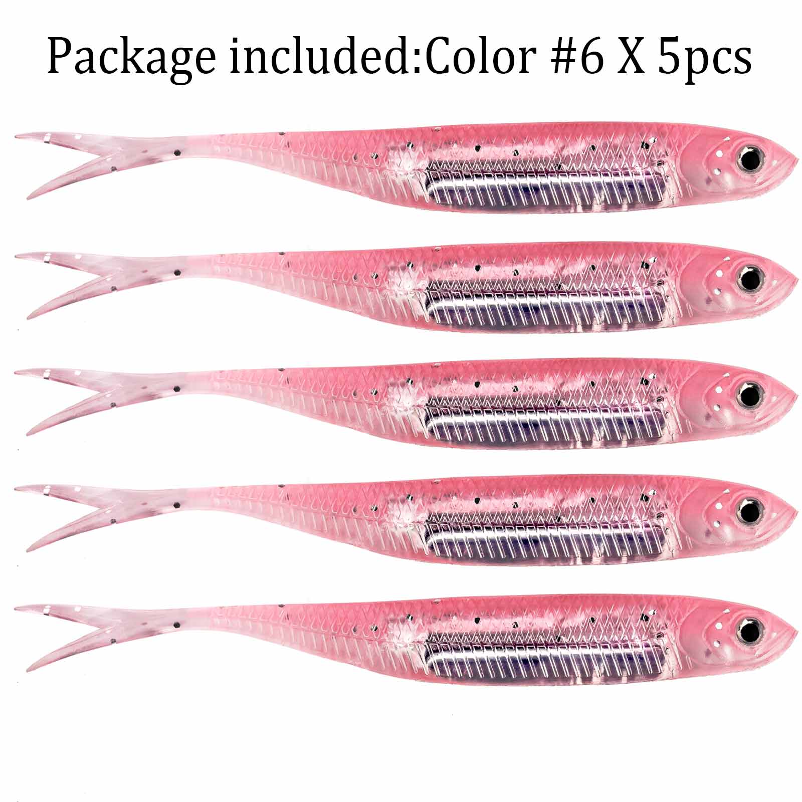 Leurres souples multicolores - 5 pièces - 10 cm Mister Fisher