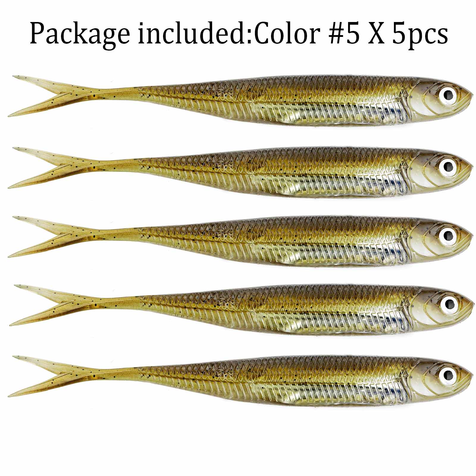 Leurres souples multicolores - 5 pièces - 10 cm Mister Fisher