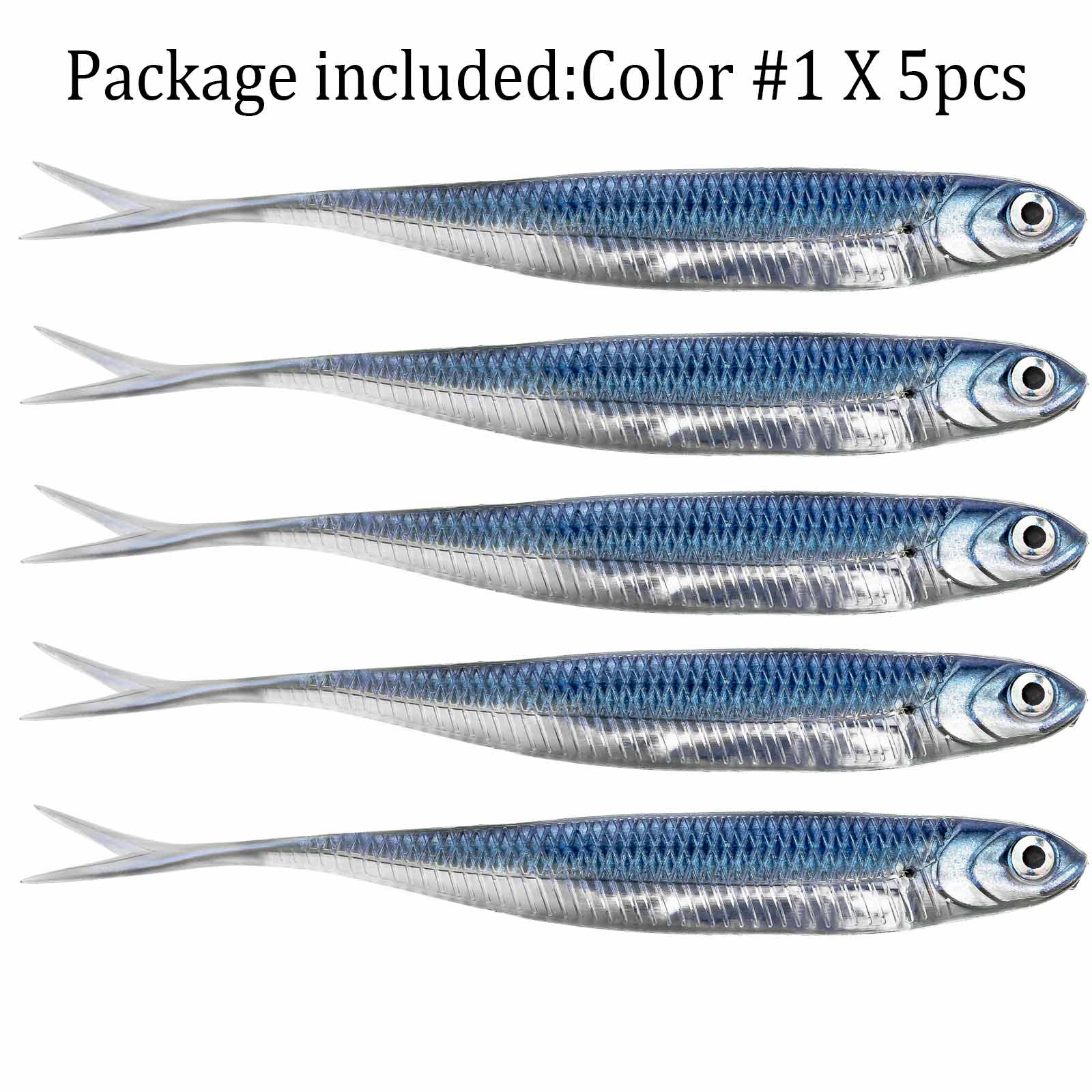 Leurres souples multicolores - 5 pièces - 10 cm Mister Fisher