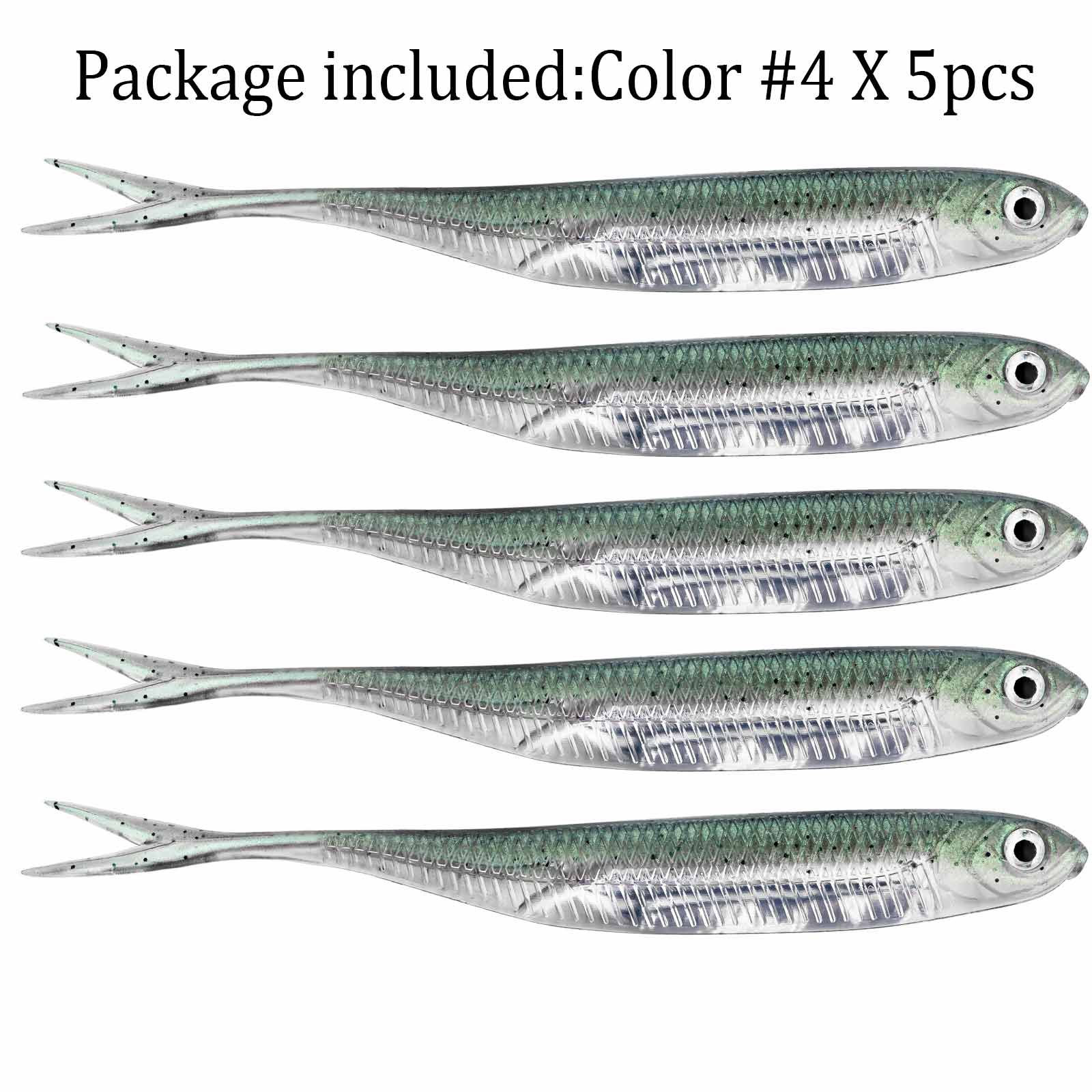Leurres souples multicolores - 5 pièces - 10 cm Mister Fisher