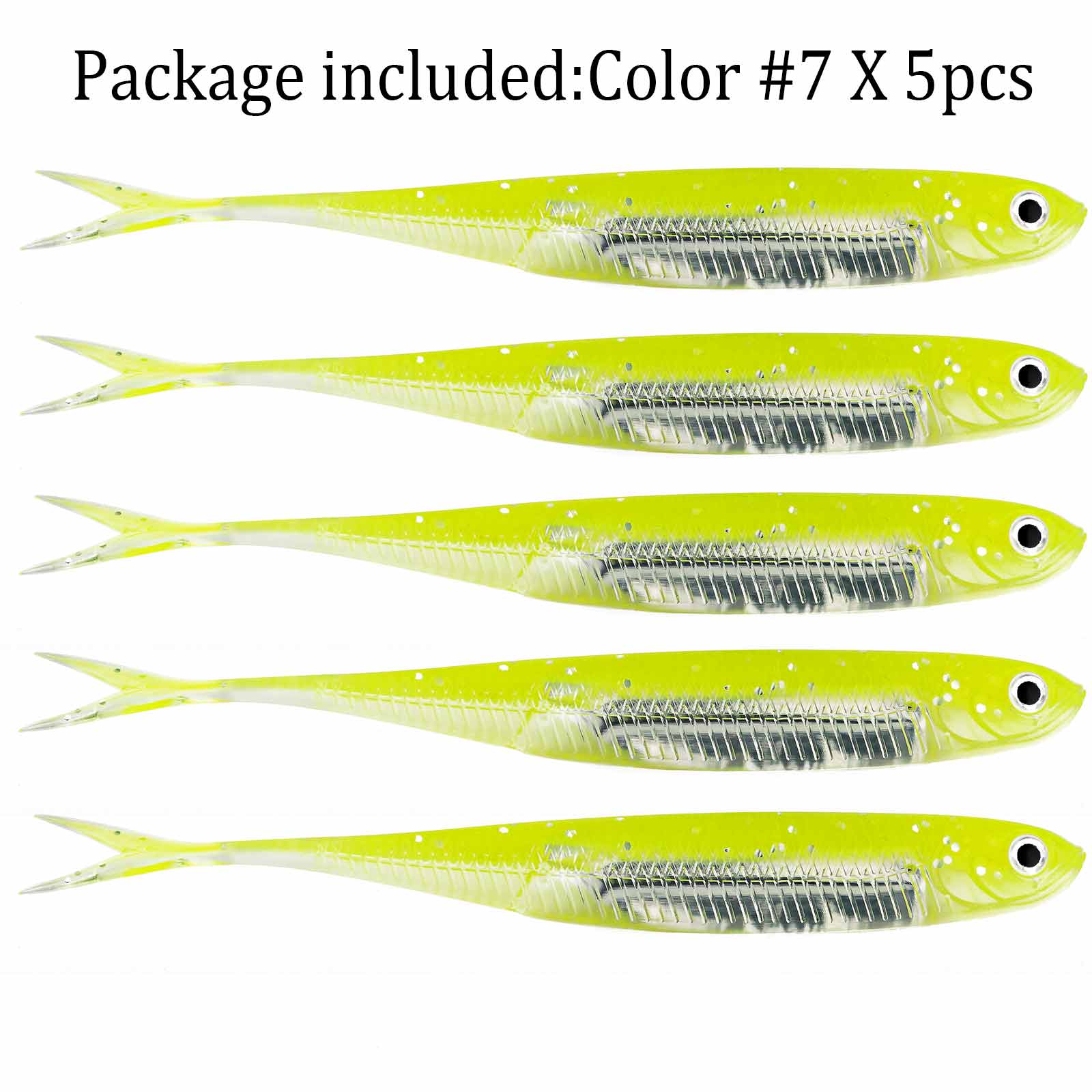 Leurres souples multicolores - 5 pièces - 10 cm Mister Fisher