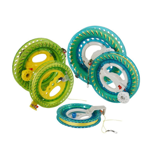 Kite Reel Blue Ball Hand Grip Wheel 200M Line Flyer Handle Tool Rope Line Outdoor Round Blue for Kite Flying Mute Wheel Mister Fisher