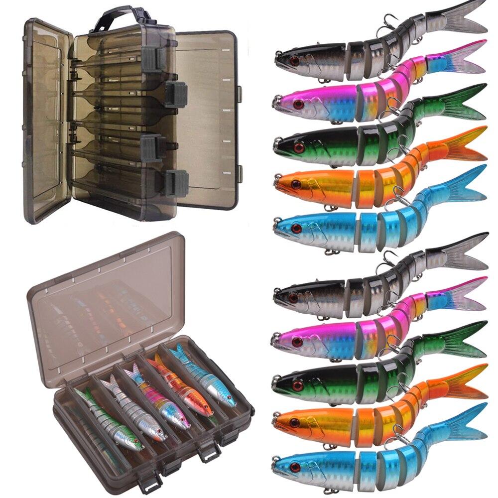 Leurres articulés pour carnassier - 10 pièces + boîte de rangement Mister Fisher