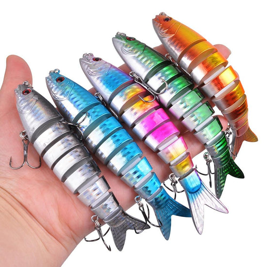 Leurre de pêche articulé - Poisson - Brochet 8 segments 13 cm 20 g -  Carnassiers