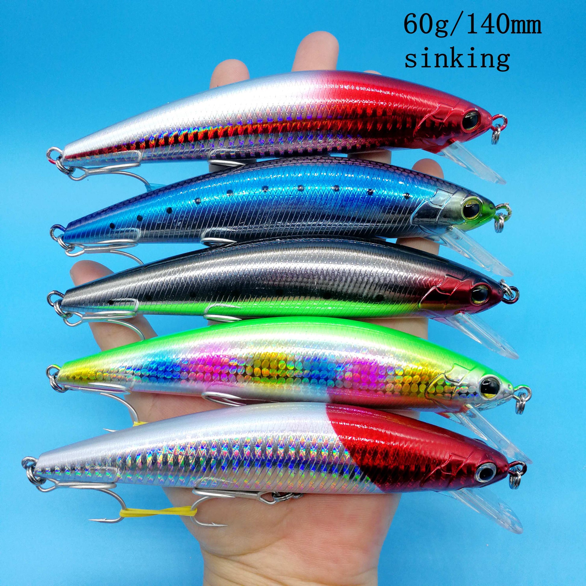 Leurres durs coulants - 40 g/60 g/80 g - 5 pièces Mister Fisher