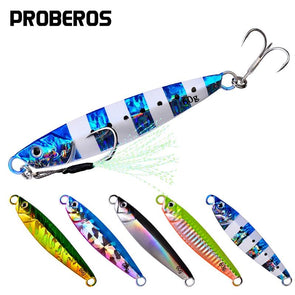 Leurres Jig en métal avec plume - 5 pièces (de 7 g à 60 g) Mister Fisher
