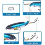 Leurres flottants avec queue rotative - 8 pièces Mister Fisher