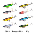 Leurres flottants avec queue rotative - 8 pièces Mister Fisher