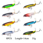 Leurres flottants avec queue rotative - 8 pièces Mister Fisher