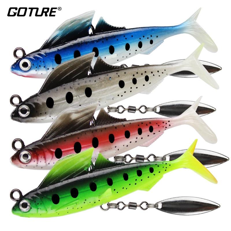 Leurres souples avec cuillères rotatives - 8,5 cm / 12,5 g - 4 pièces Mister Fisher